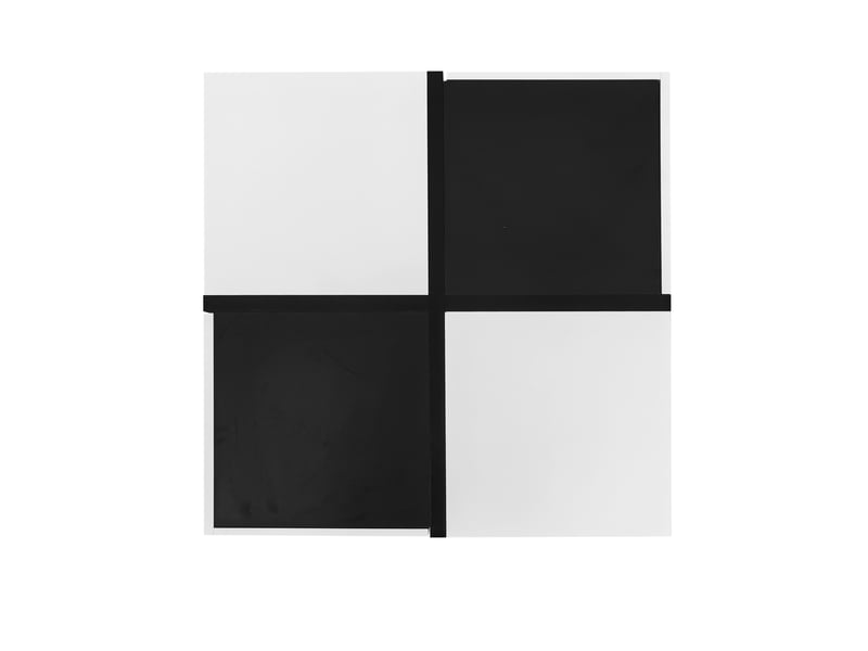 Table basse, 70x70x35,5 cm, panneau de particules, noir et blanc - Conforama E