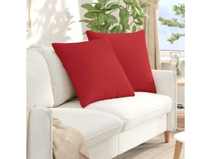 Lot de 2 coussins de canapé, coussins décoratifs tissu rouge 60 x 60 cm cf58946