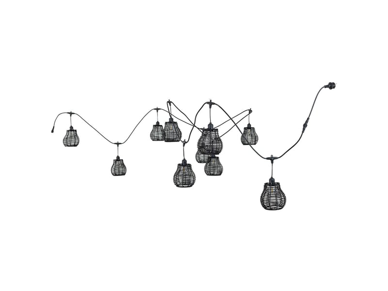  Guirlande de 10 lumières en plastique noir avec ampoule 500x14x14 cm (h)  - Conforama B