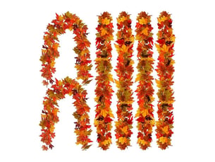 Pièces 1,7 m guirlandes de feuilles d'érable artificielles, guirlande d'érable automne suspendu vignes de feuilles d'automne, pour cheminée, jardin, automne, interieur exterieur