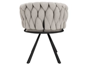 Lot de 2 chaises de salle à manger pivotantes en lin beige et noir