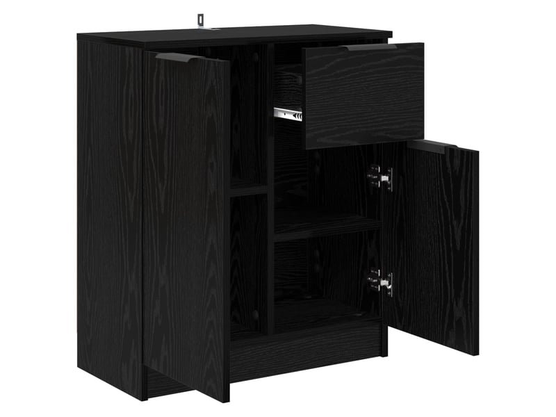  Buffet - bahut - meuble de rangement chêne noir 60 x 30 x 70 cm bois d'ingénierie  - Conforama E