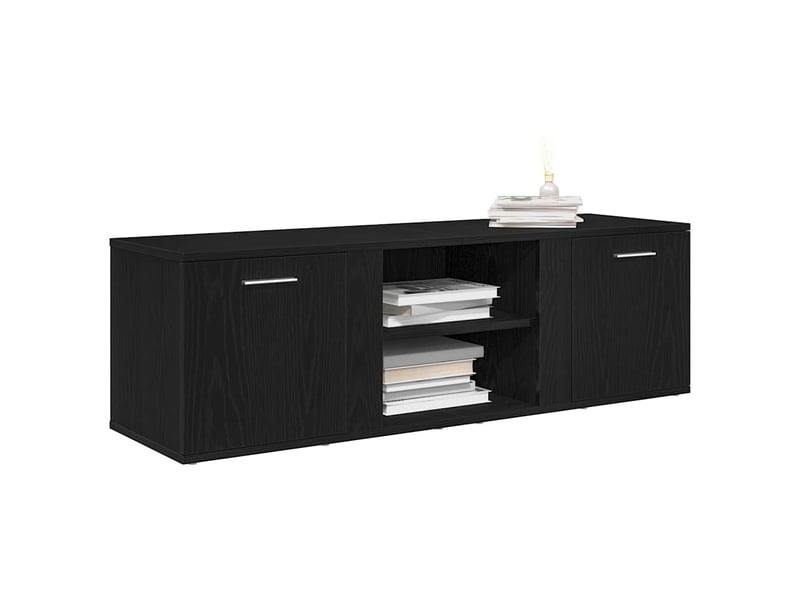  Meuble tv - banc tv - meuble de rangement en chêne noir 120x34x37 cm bois d'ingénierie  - Conforama D