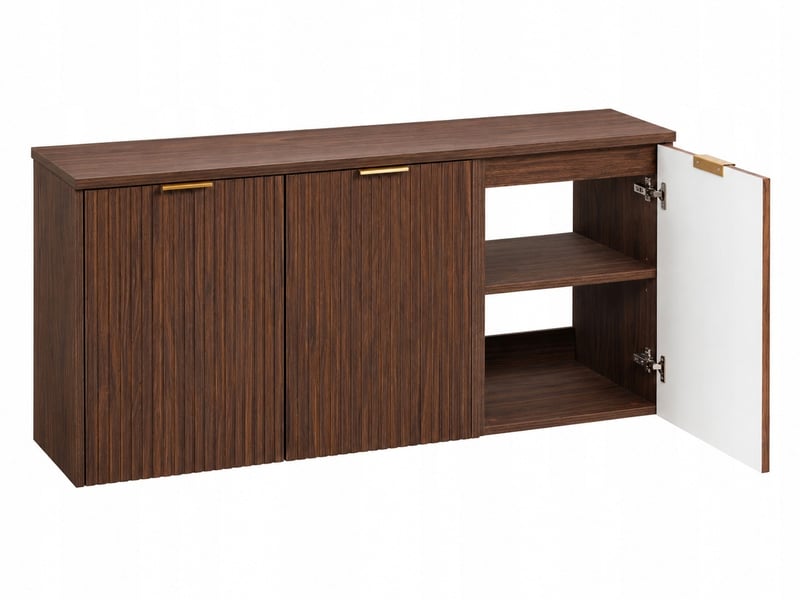 Ensemble de meubles bas flow noyer foncé 120 cm 3 portes - Conforama R