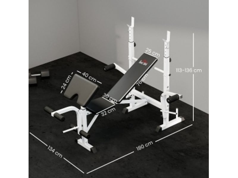  Banc de musculation multifonction 180x134x113-136 cm réglable métal noir  - Conforama C
