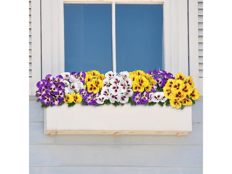  Lot de 12 pensées artificielles pour extérieur - fleurs artificielles en soie résistantes aux uv - fausses fleurs - plantes artificielles en plastique pour porche d'entrée, jardin, jardinière  - Conforama D