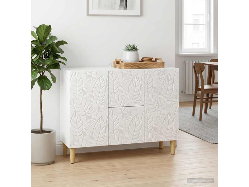 Buffet - bahut - meuble de rangement blanc brillant 89 x 34,5 x 60 cm bois d'ingénierie - Conforama B