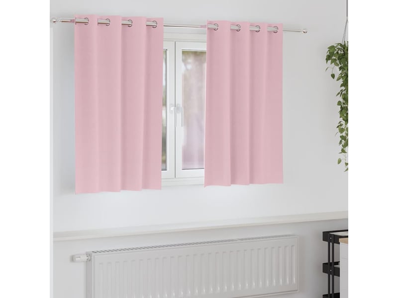  Lot de 2 rideaux occultants, rideaux black-out avec anneaux rose bébé 140 x 140 cm cf44745  - Conforama B
