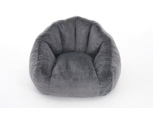Pouf poire grand format 111 x 123 x 75 cm gris clair, fausse fourrure douce, fauteuil lounge sans montage