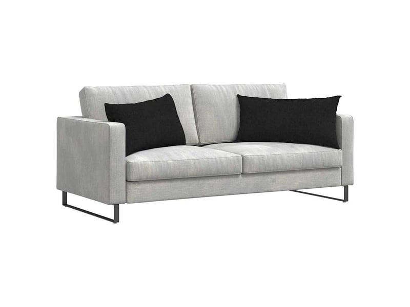  Lot de 2 coussins de canapé, coussins décoratifs tissu noir 80 x 40 cm cf58924  - Conforama C