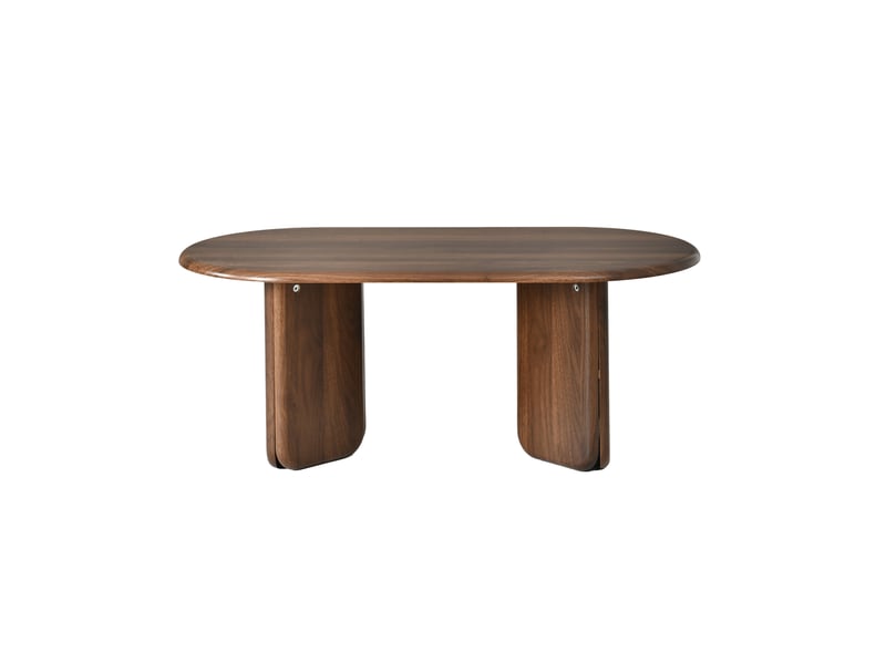  Table basse ovale 99x50x40 cm en mdf couleur marron, design moderne  - Conforama R