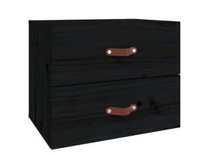 Table de chevet chanmbre, table d'appoint murale noir 50x36x40 cm