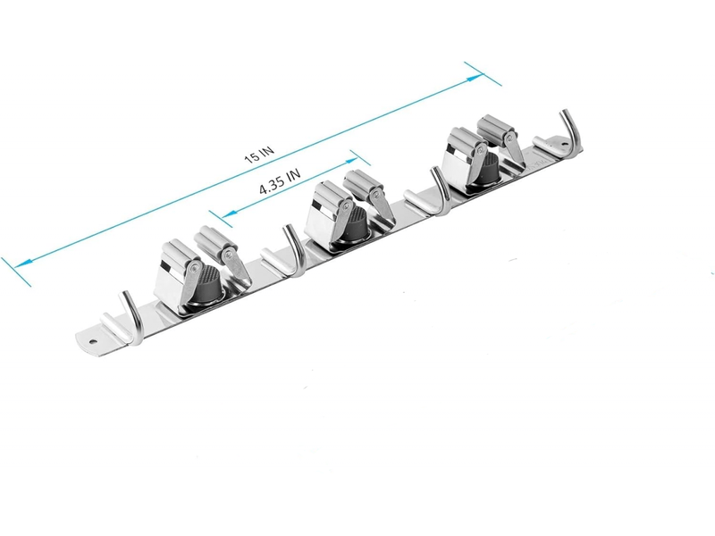2ème lot de supports pour balais et crochets, robustes et utilitaires (3 supports et 4, gris FC-LJY-00684JY - Conforama C