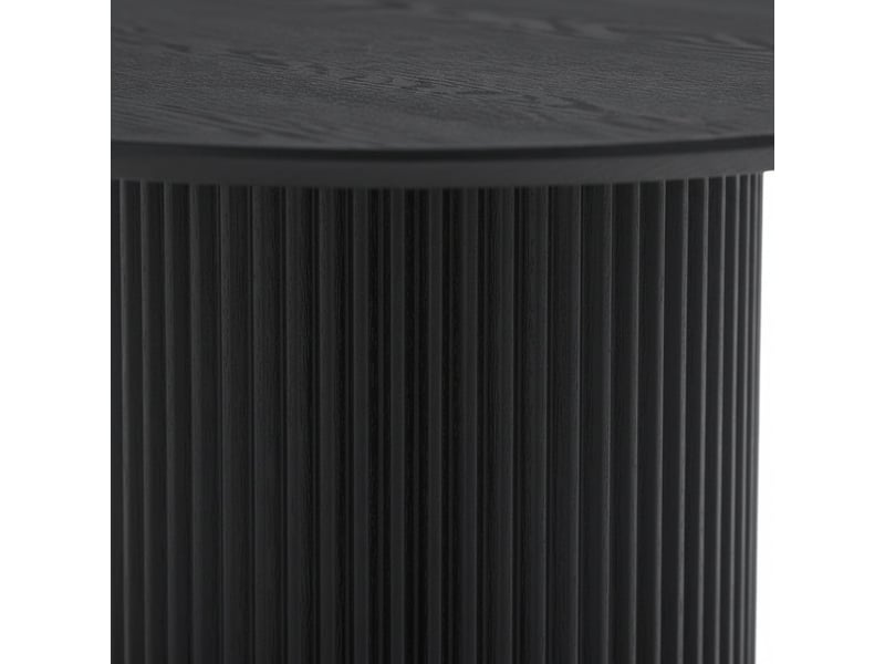  Duo tables gigognes rondes plateau noir mat &amp; métal noir ø80 cm – baieta  - Conforama D
