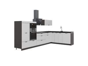 Vicco cuisine en angle, blanc campagneanthracite, 347 x 207 cm sans pt