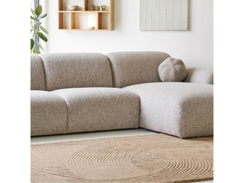  Tapis 160x230cm tufté main marron lignes courbes en relief - linus LINUS - Conforama D