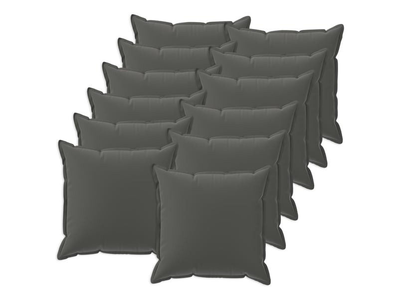  Lot de 12 housses de coussin houten anthracite 45 x 45 cm polyester cf48999  - Conforama A