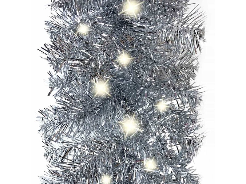 Guirlande de noël avec lumières led 20 m argenté  - Conforama C