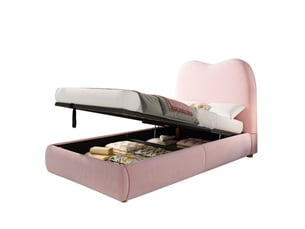 Lit coffre 90x200 cm OKWISH coloris rose