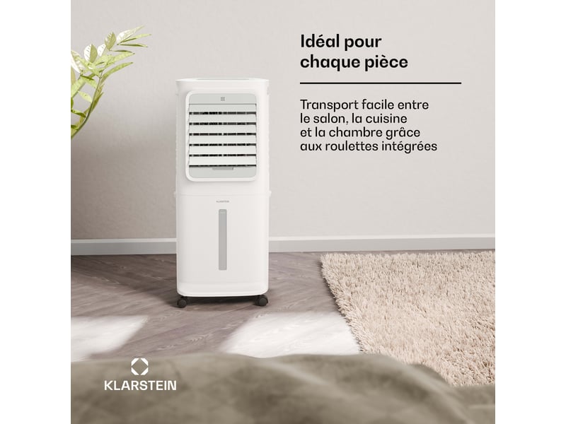 Klarstein breezcube rafraîchiseur d'air connecté à eau 340 m³h 30 m² 3 modes 50 w blanc - Conforama C
