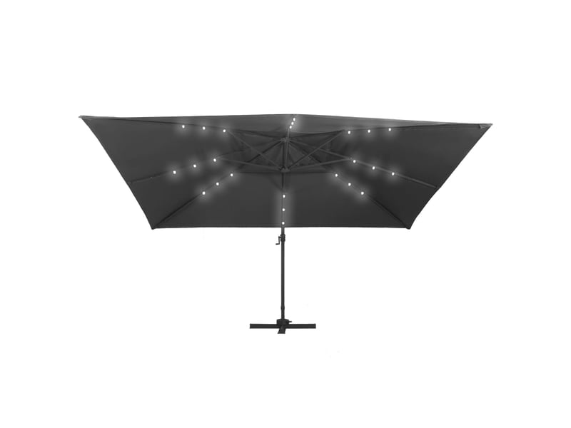 Parasol de jardin | parasol d'extérieur en porte-à-faux lumières led mât en aluminium shl3809 - Conforama D