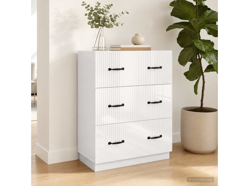  Armoire de rangement bureau, armoire à tiroirs blanc 66 x 34,5 x 87 cm bois d'ingénierie  - Conforama D