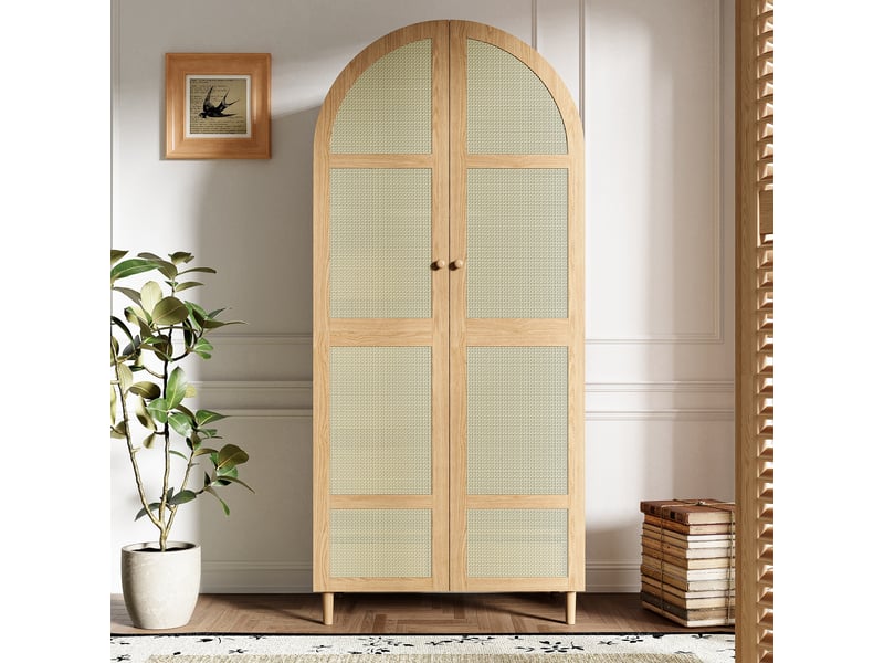  Armoire vestiaire 80x50x179 cm grande capacité avec cintre, étagères et tiroirs pour chambre  - Conforama B