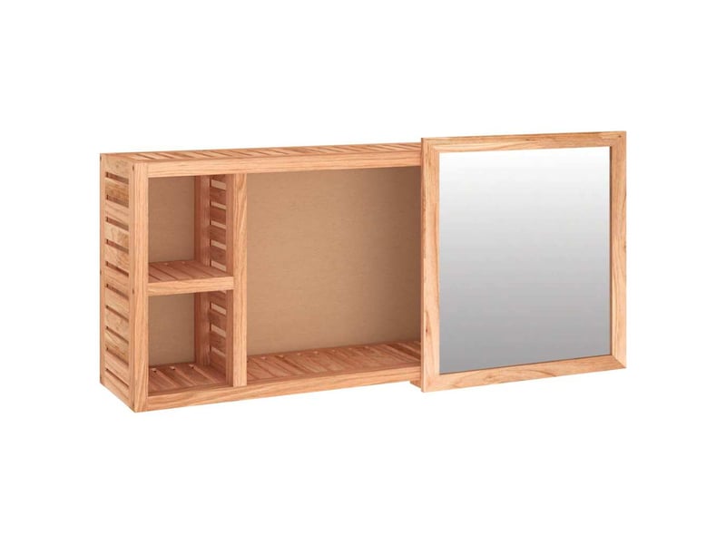  Armoire à miroir 80x17x34 cm bois massif de noyer  - Conforama A
