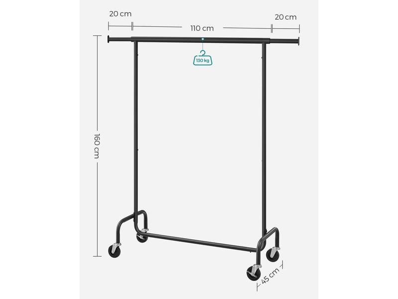  Portant à vêtements - leobert - noir - 150 x 45 x 160 cm  - Conforama D