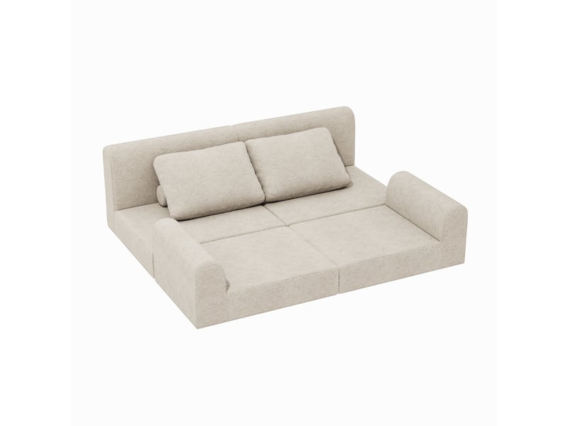 Chauffeuse convertible avec mousse à mémoire de forme, fauteuil lit pliable & multi-fonctions avec soutien dorsal, canapé futon portable, beige EVARICH - Conforama A