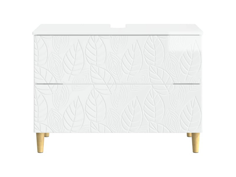  Meuble sous lavabo de salle de bain delft blanc brillant cf64851  - Conforama D