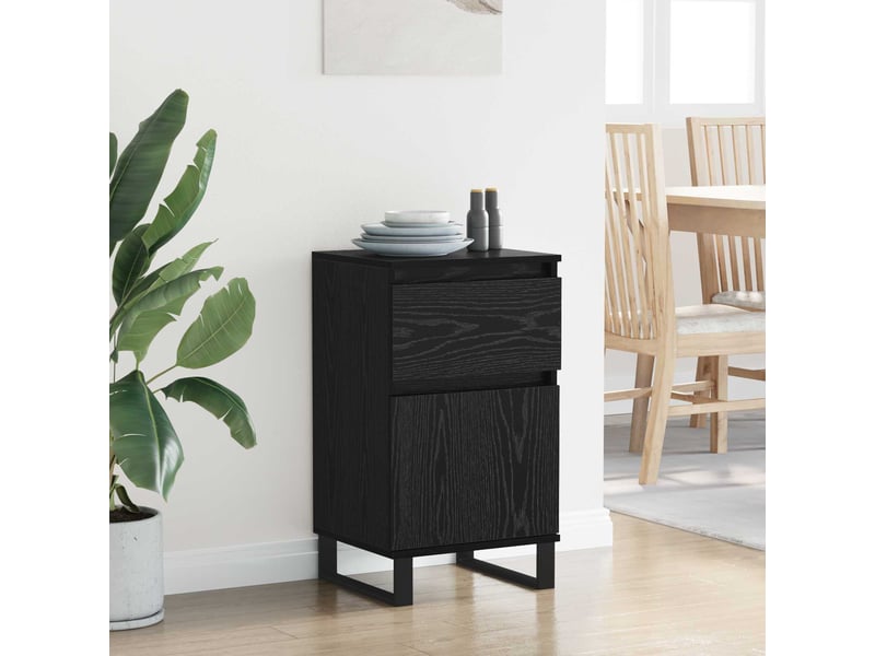  Buffet - bahut - meuble de rangement chêne noir 35 x 40 x 70 cm bois d'ingénierie  - Conforama D