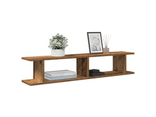 Lo de 2 étagère murale, étagères de rangement vieux bois 105x18x20cm bois d'ingénierie