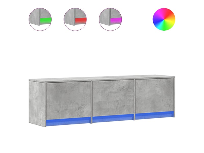Meuble tv - banc tv - meuble de rangement béton bois d'ingénierie - Conforama C