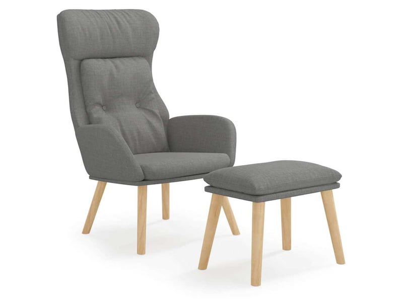 Vidaxl chaise de relaxation avec repose-pied gris clair tissu - Conforama D