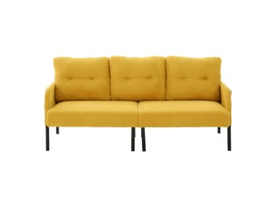 Canapé droit fixe <strong>MERAX</strong> <strong></strong> 3 places Velours côtelé jaune
