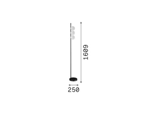Ideal lux binomio lampadaire à plusieurs bras en laiton, 3 x g9