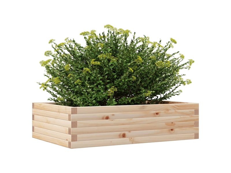  Jardinière - bac à fleurs 90x60x23 cm bois de pin massif  - Conforama D