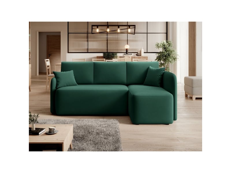  Canapé d'angle collection hedson coloris vert émeraude  - Conforama B