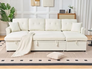 Canapé droit fixe BGSRYAO  4 places Tissu beige