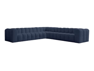 Canapé d'angle réversible fixe LOUNGITUDE MILOE 8 places Tissu Bleu foncé