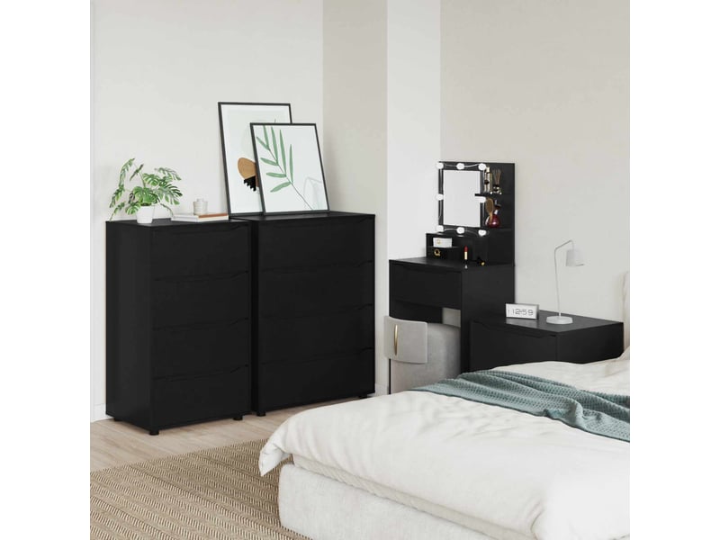  Armoires de rangement salon 60 x 48 x 105 cm bois d'ingénierie noir  - Conforama D