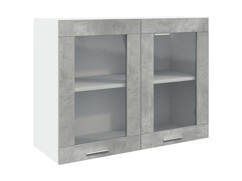  Vitrine suspendue lyon gris béton 80 x 31 x 60 cm  - Conforama B