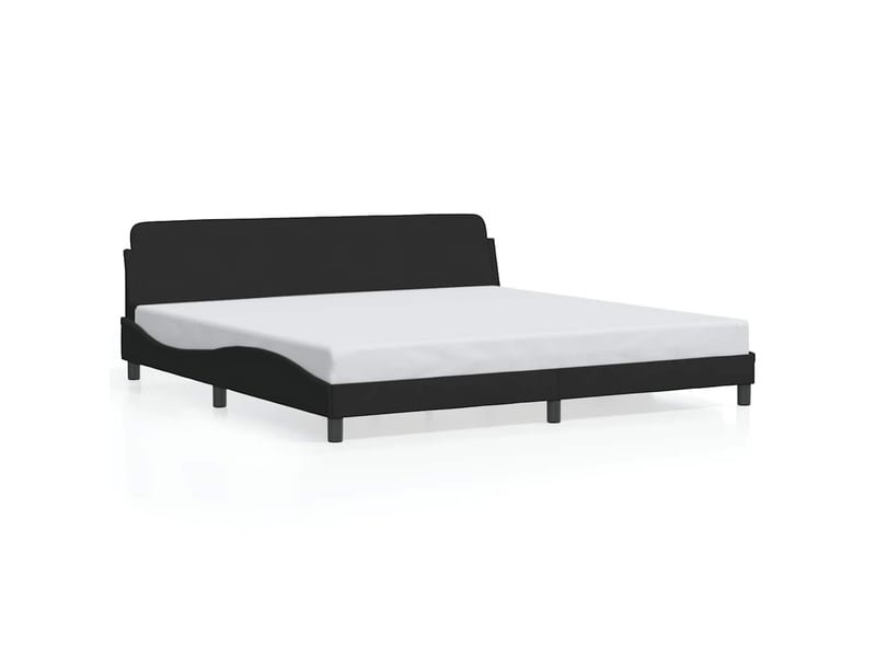  Lit double- lit adulte -  cadre de lit dover noir 200x200 cm velours  - Conforama A