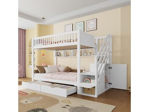 Lit superposé 2x90x200 cm <strong></strong> <strong></strong> coloris blanc