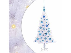 Sapin de noël - arbre de noël artificiel avec 150 led blanc 120 cm pvc et acier