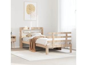 Lit adulte, lit simple, cadre de lit avec tête de lit sans matelas 100x200cm cf4109