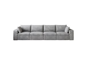 Canapé tissu côtelé design double couche coussins amovibles sans montage gris foncé style nuage