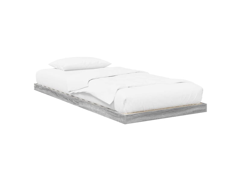  Lit simple- lit adulte -  cadre de lit surélevé gris sonoma 80 x 200 cm bois d'ingénierie  - Conforama A