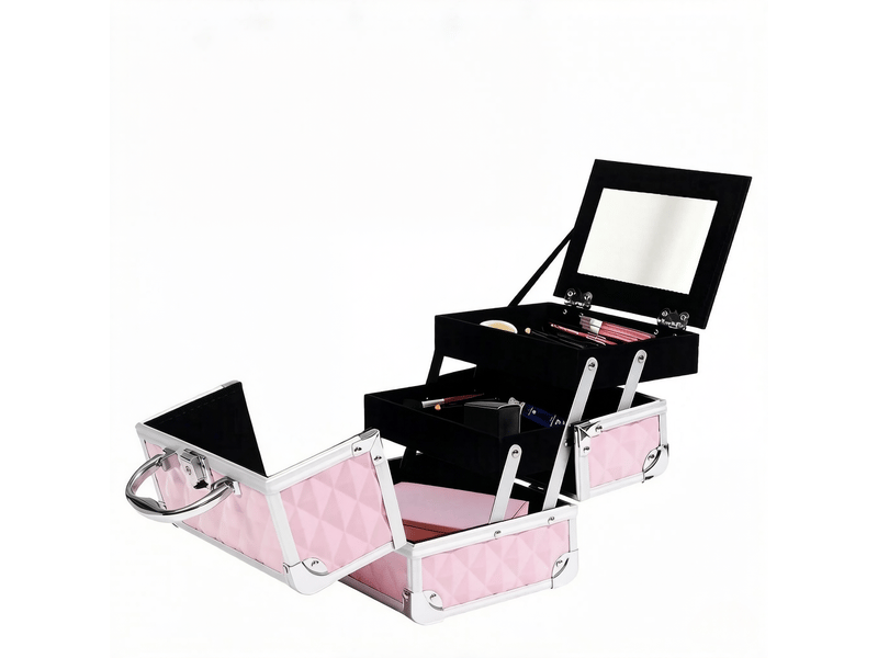  Mallette de maquillage pratique avec rangement, valise cosmétique portable  - Conforama A